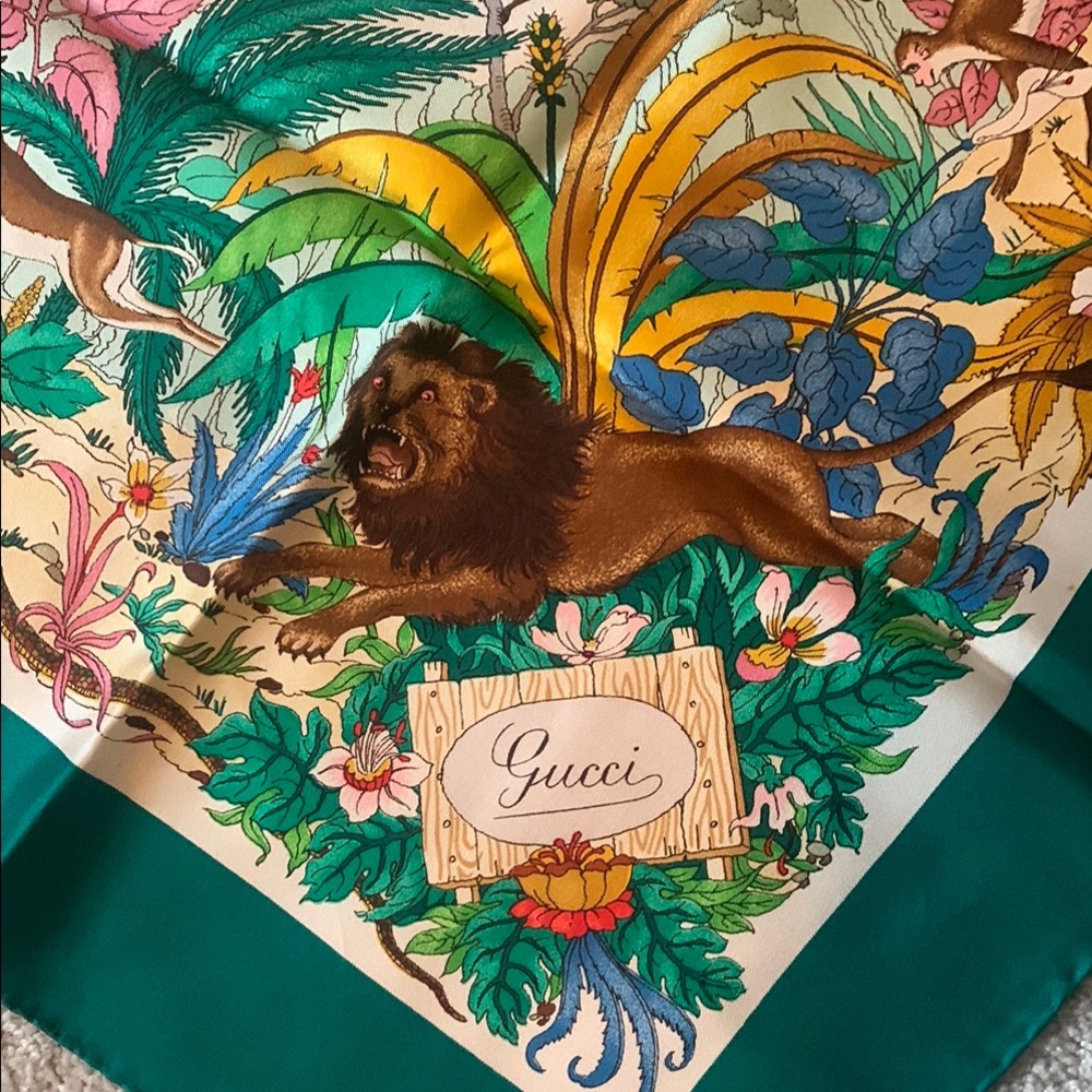 Colorful Gucci Animal Print Scarf